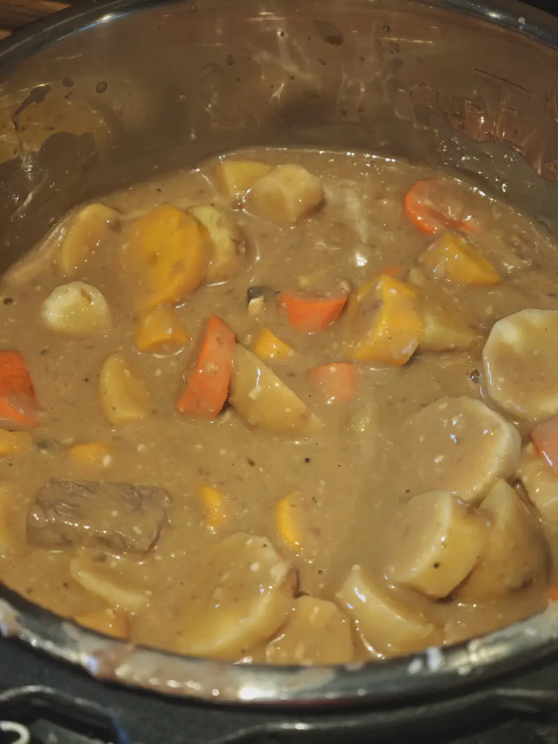 Beef and Gravy Stew in the Crockpot